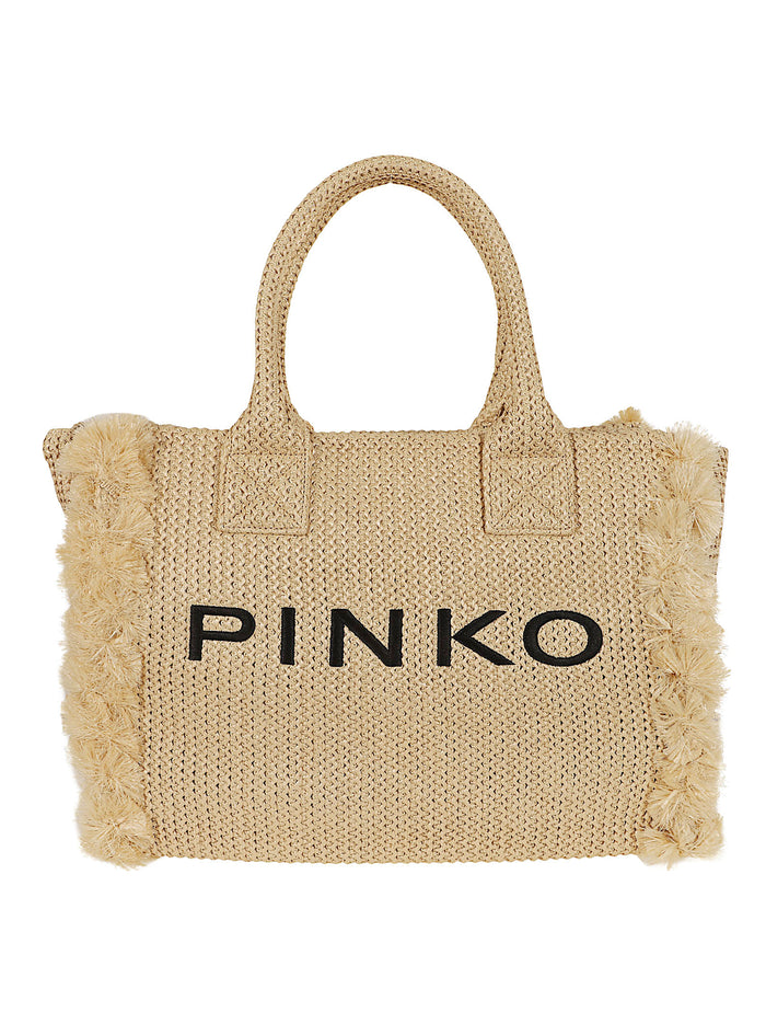 Beach Shopper Rafia Nude & Neutrals Borsa