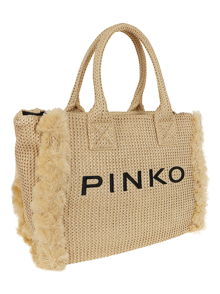 Beach Shopper Rafia Nude & Neutrals Borsa