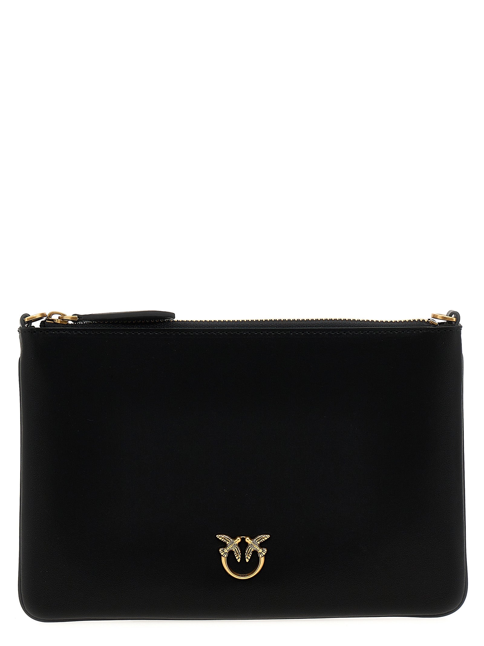 Flat Classic crossbody bag Black Calfskin Leather