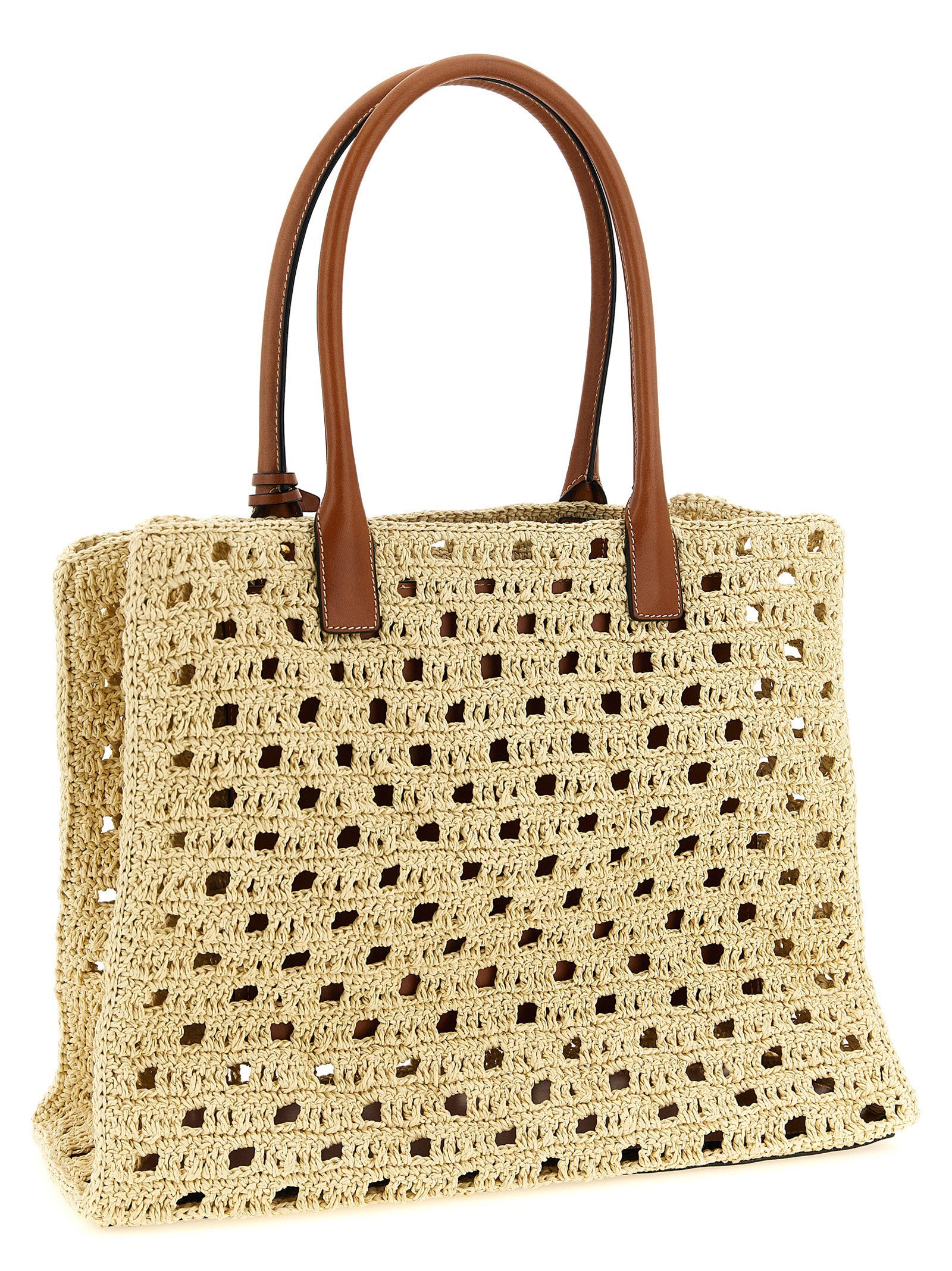 La Medusa large shopping bag Beige Paper Yarn Tote
