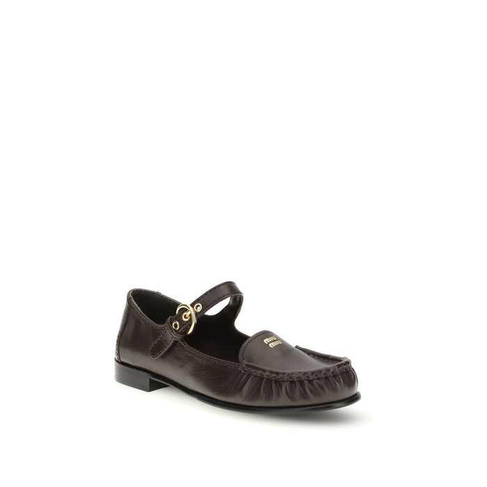 Miu Miu 100% Calf Leather Bos Taurus loafer in brown — view 2