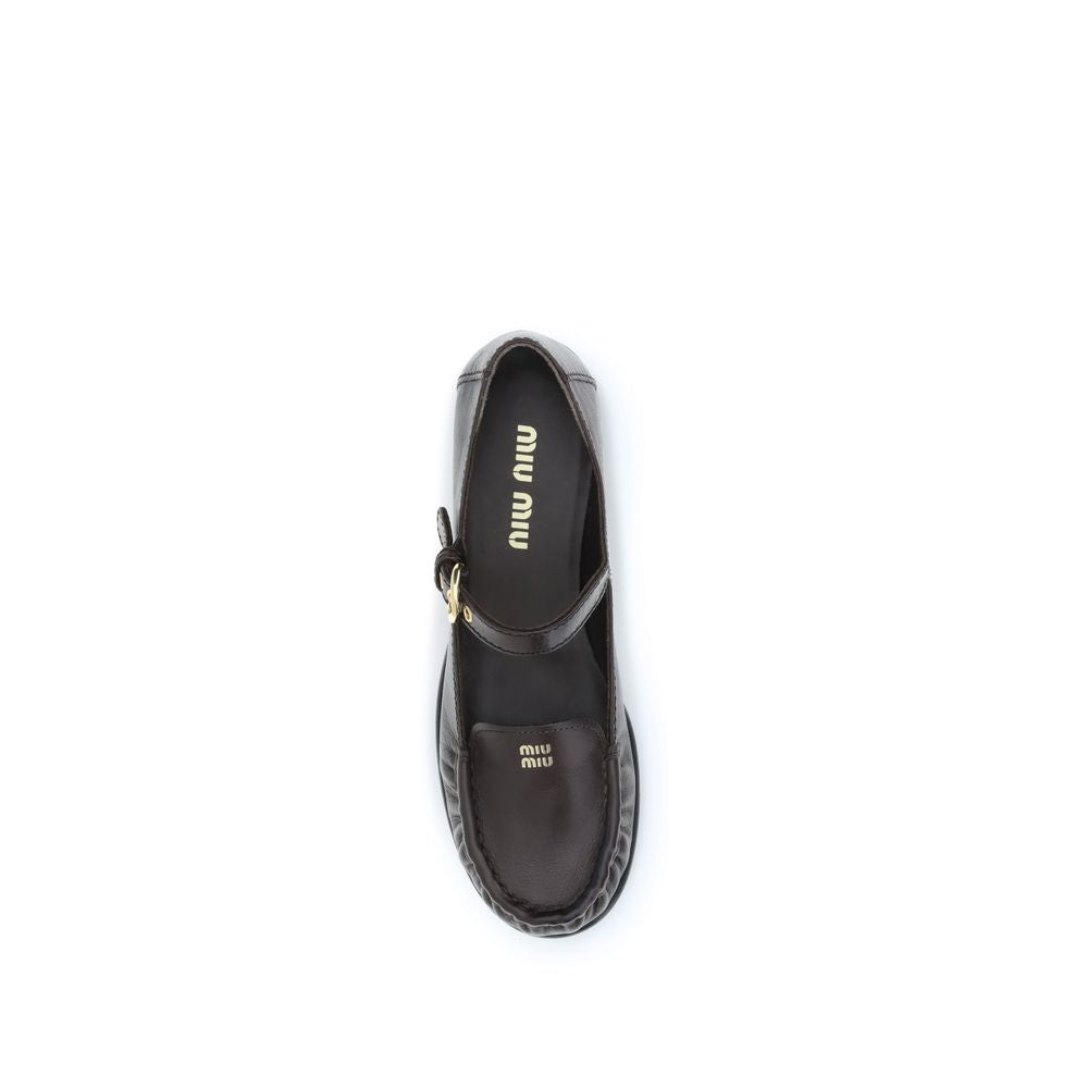 Miu Miu 100% Calf Leather Bos Taurus loafer in brown — view 4