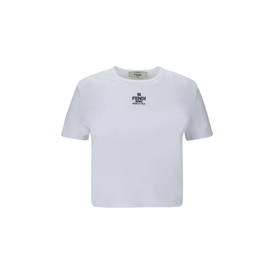 Fendi 94% Cotton 6% Elastane t-shirt in white