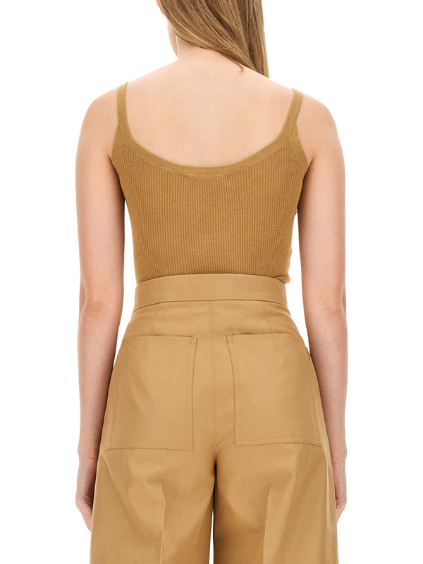 Top Gallura Beige Silk-Cashmere Tops