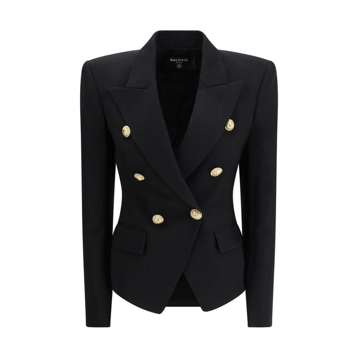 Balmain 100% Fleece Wool Ovis Aries blazer in black