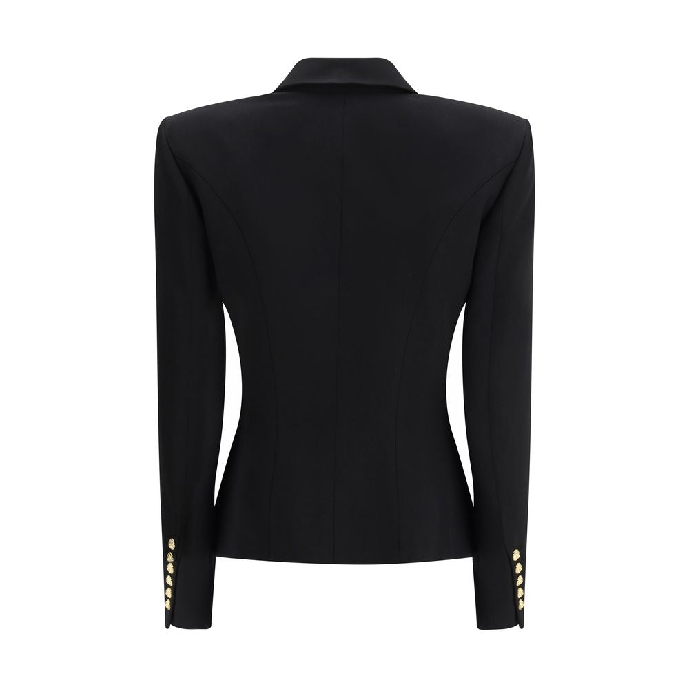 Balmain 100% Fleece Wool Ovis Aries blazer in black — view 2