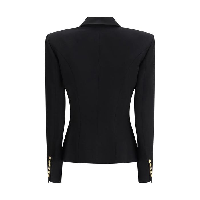 Balmain 100% Fleece Wool Ovis Aries blazer in black — view 2