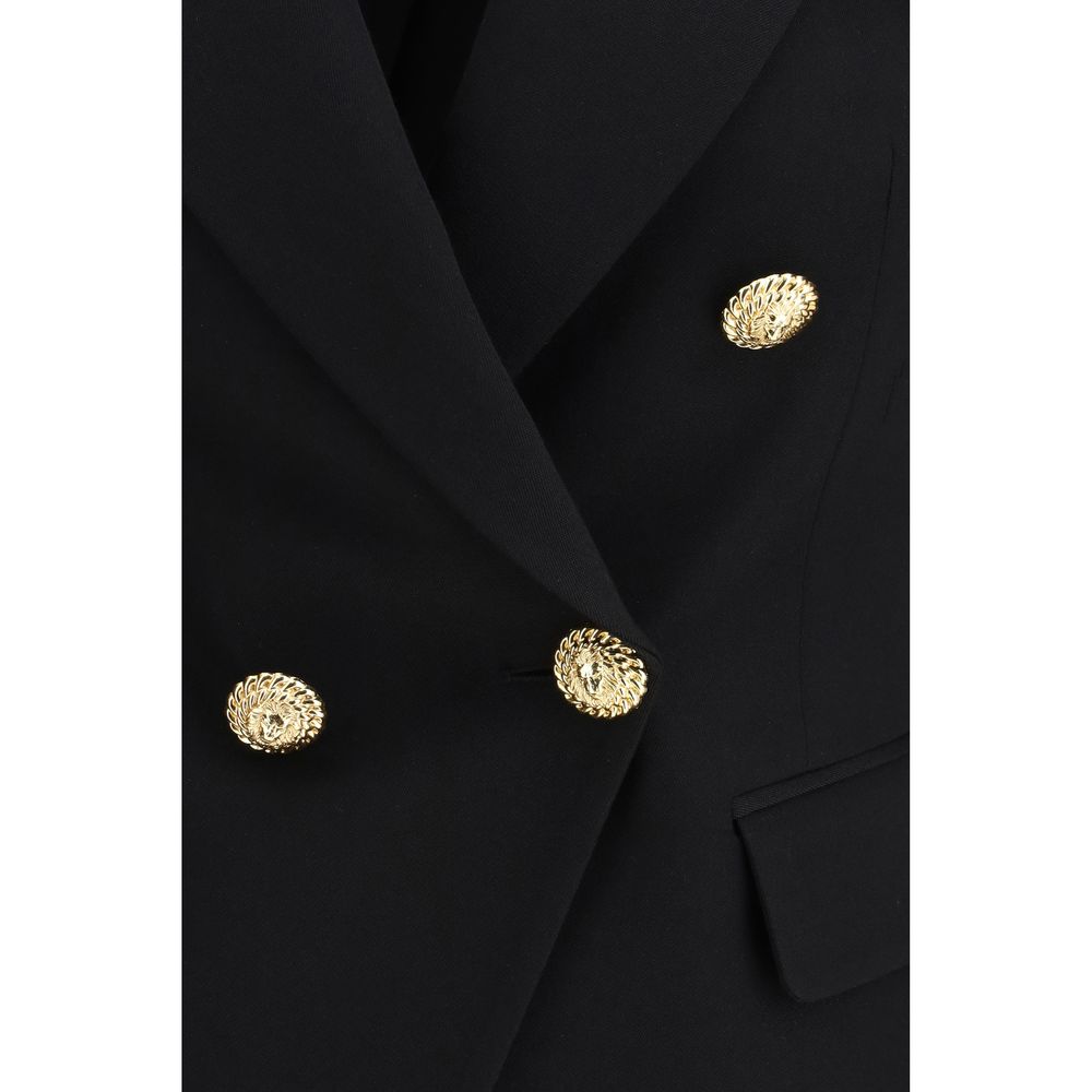 Balmain 100% Fleece Wool Ovis Aries blazer in black — view 3