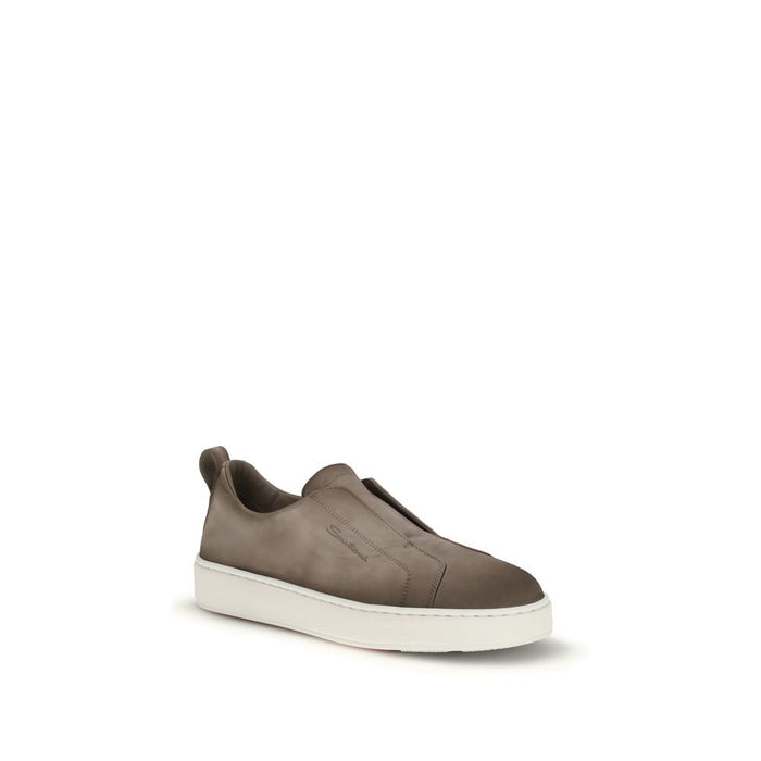 Santoni 100% Calf Leather Bos Taurus sneaker in beige — view 2