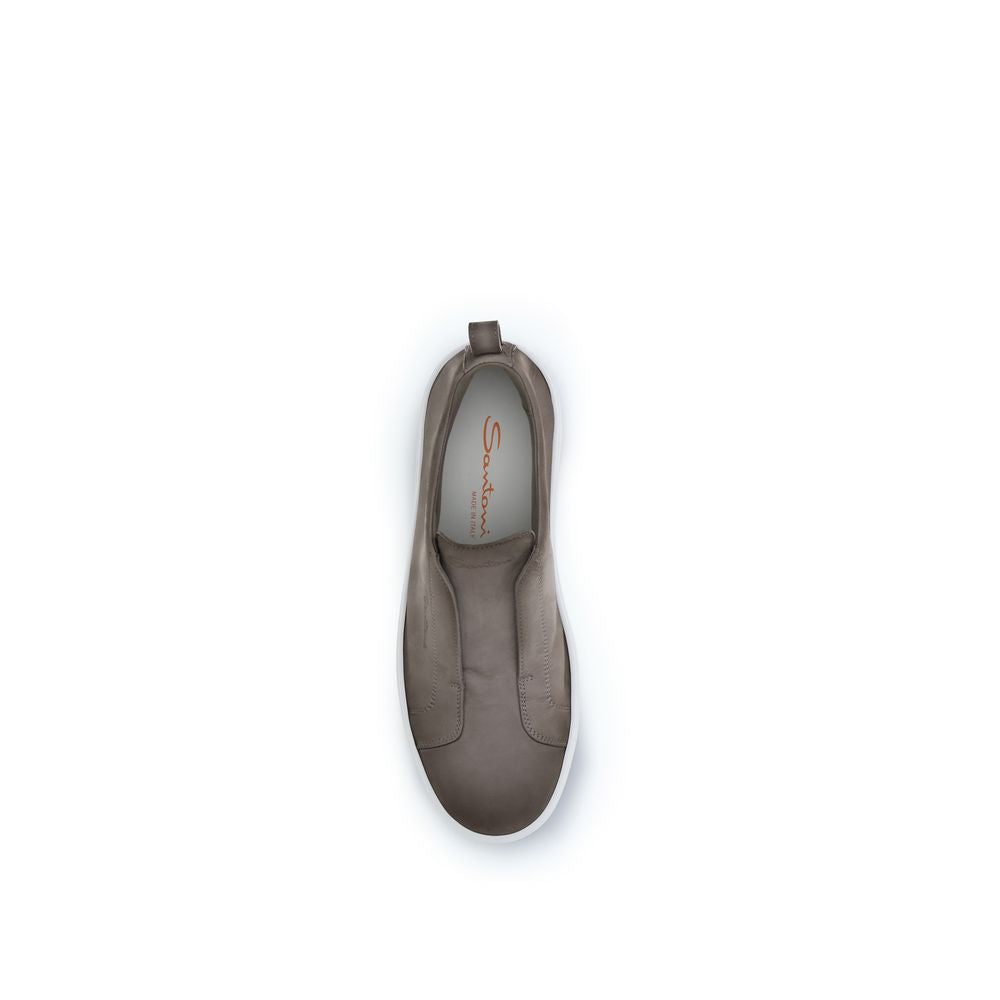 Santoni 100% Calf Leather Bos Taurus sneaker in beige — view 4