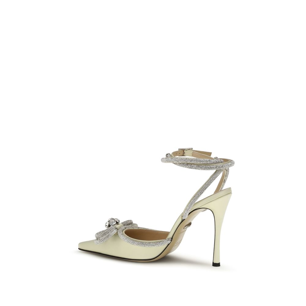 Mach & Mach Upper 100% Silk heel in yellow — view 3