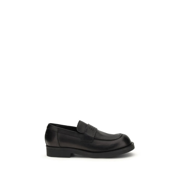 MM6 Maison Margiela Upper 100% Calf Leather Bos Taurus loafer in black