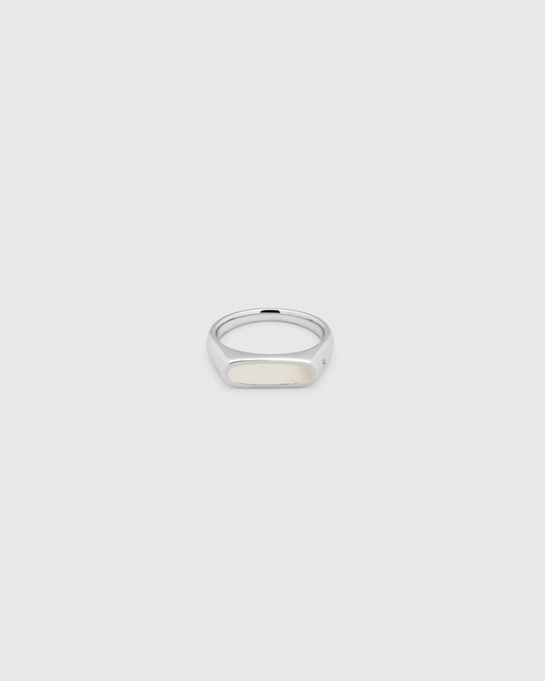 Mario Ring White Mop - Silver Rings