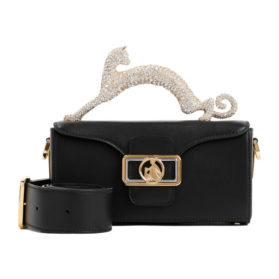 Nano Pencil Cat Strass Bag Black Calf Leather