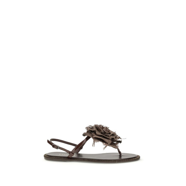 Le Silla 100% Calf Leather Bos Taurus sandals in brown