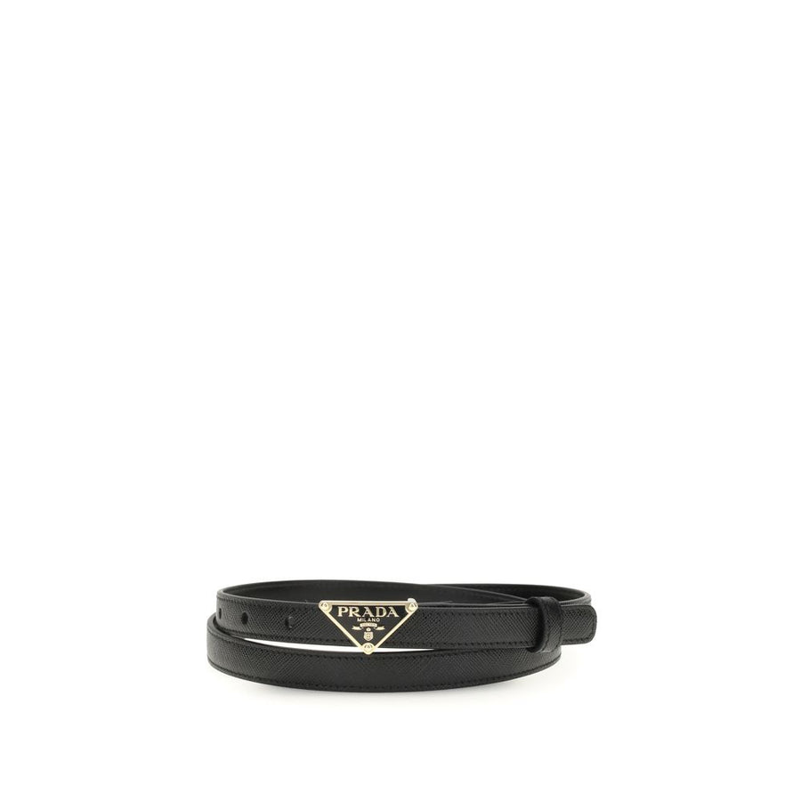 Prada 100% Calf Leather Bos Taurus belt in black
