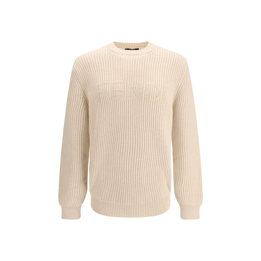 Fendi 100% Fleece Wool Ovis Aries sweatshirt in beige
