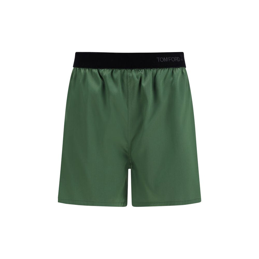 Tom Ford 94% Silk bermuda shorts in green