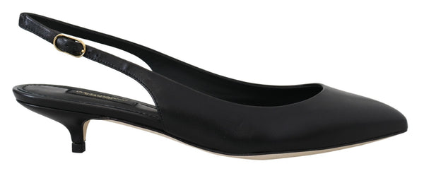 Dolce & Gabbana 100% Leather slingback heel in black