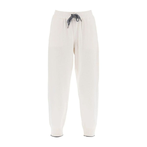 Brunello Cucinelli 100% Cashmere joggers in white