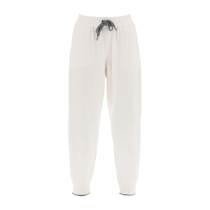 Brunello Cucinelli 100% Cashmere joggers in white