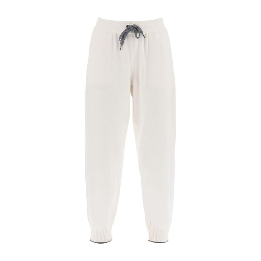 Brunello Cucinelli 100% Cashmere joggers in white