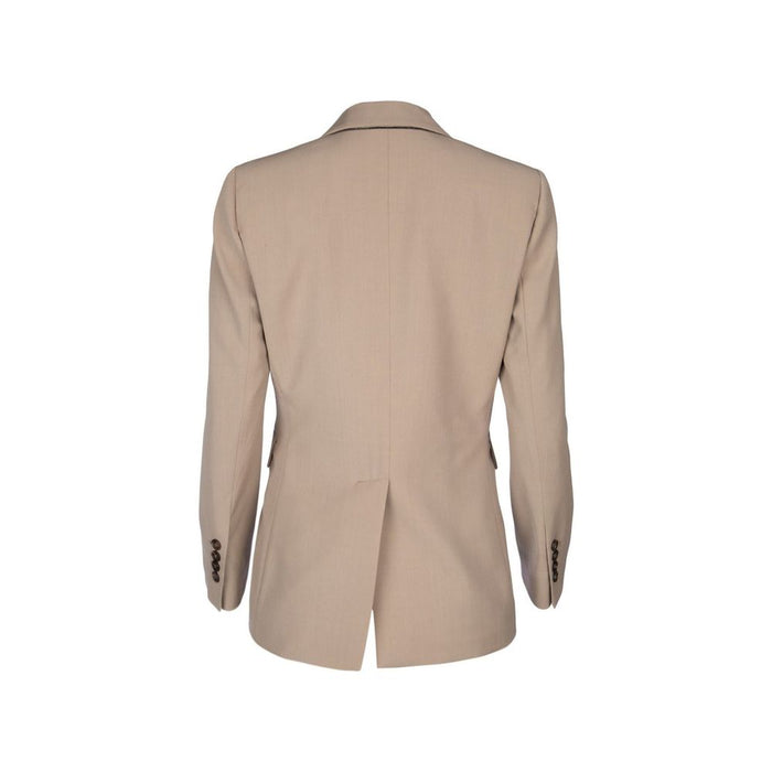 Brunello Cucinelli 46% Virgin wool blazer in beige — view 2
