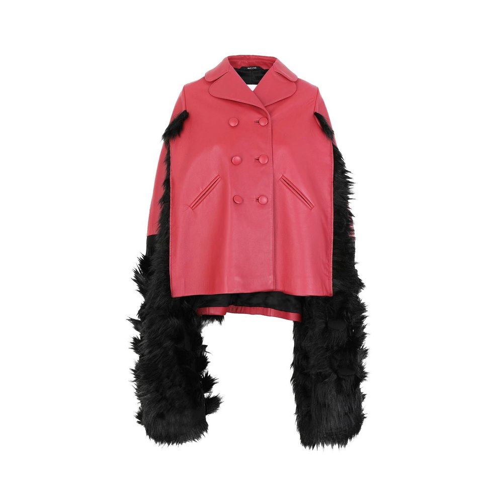 Maison Margiela 100% leather cape in pink