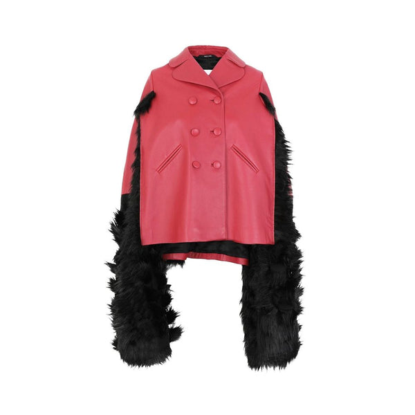 Maison Margiela 100% leather cape in pink