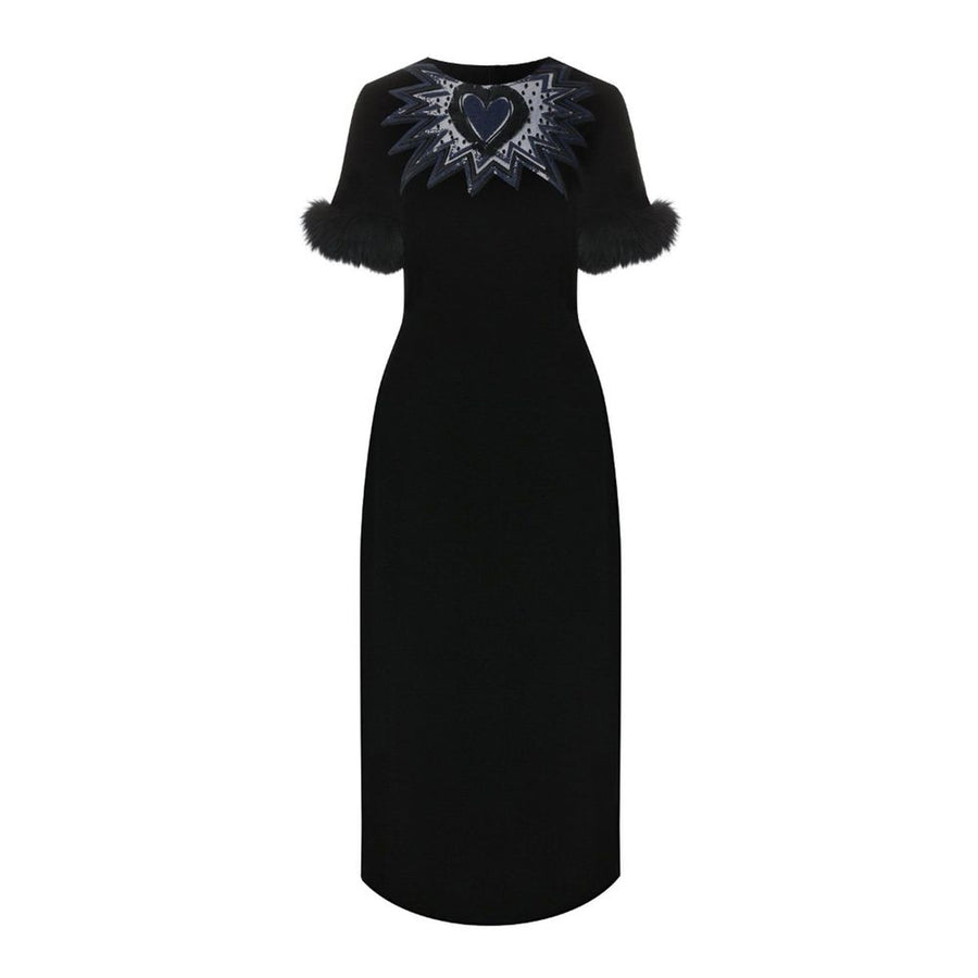 Fendi 92% Viscose dress in black