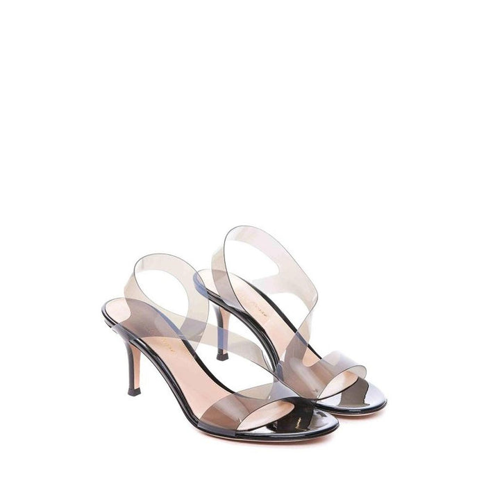 Gianvito Rossi 100% Rubber; Inner: Rubber; Insole: Leather; Sole: Leather heel sandal in black — view 2