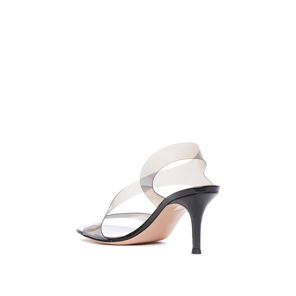 Gianvito Rossi 100% Rubber; Inner: Rubber; Insole: Leather; Sole: Leather heel sandal in black — view 3