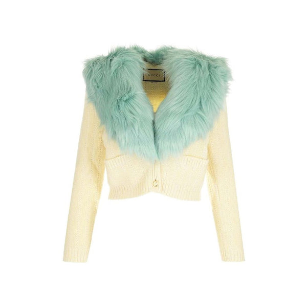Gucci 55% Wool 45% Cashmere cardigan in white
