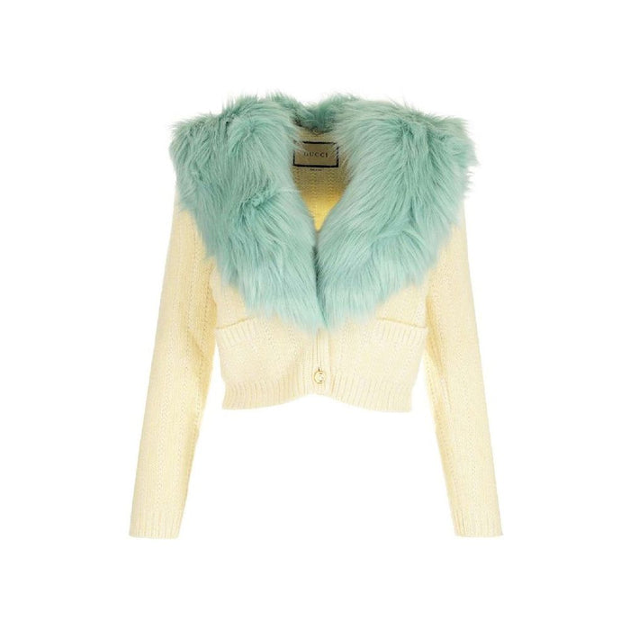 Gucci 55% Wool 45% Cashmere cardigan in white