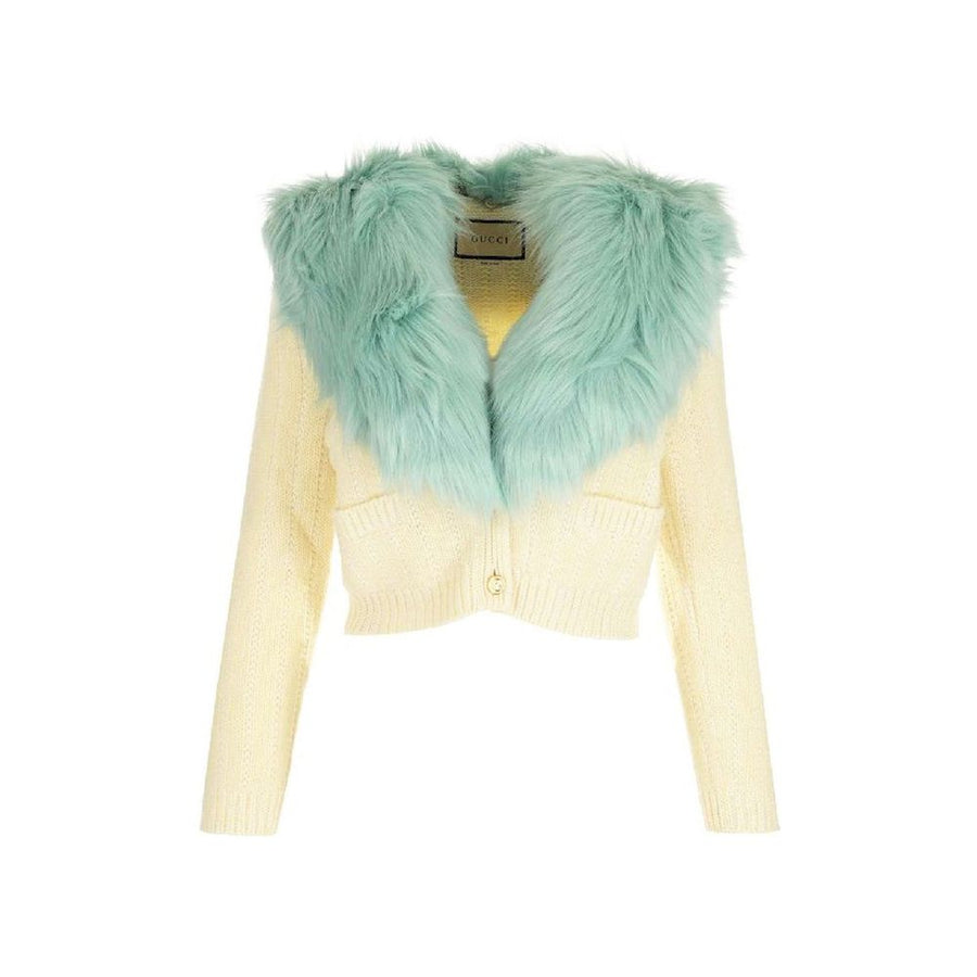 Gucci 55% Wool 45% Cashmere cardigan in white