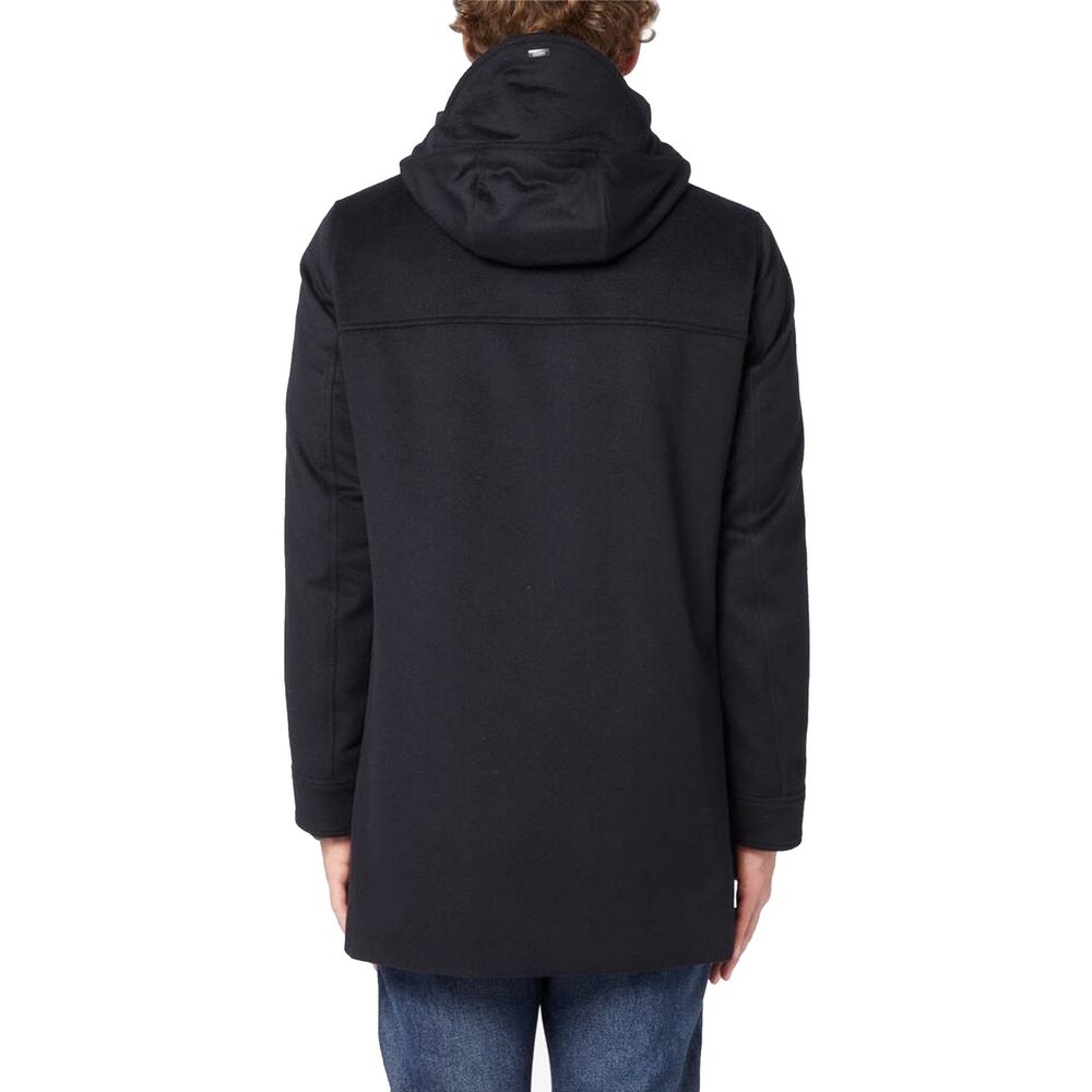 Herno 10% Cashmere 90% Wool coat in black — view 3
