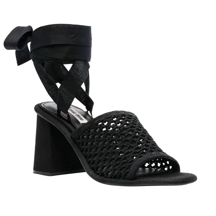 Miu Miu Fabric sandal in black — view 2