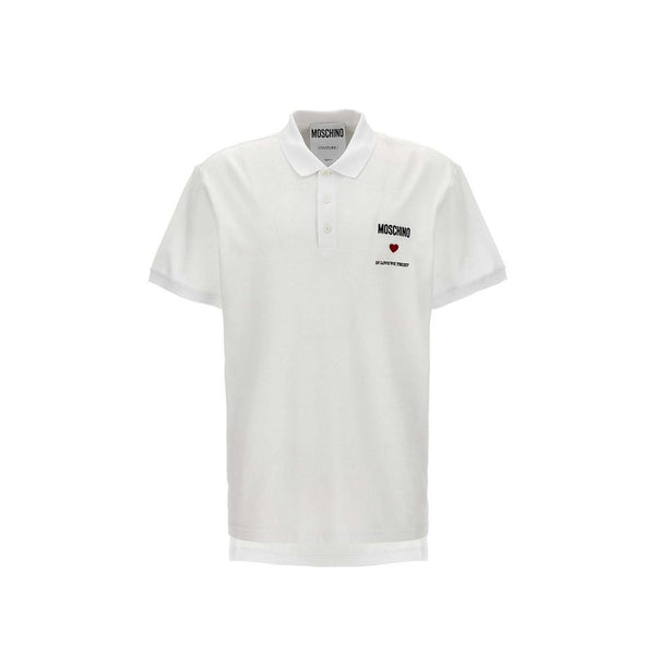 Moschino Couture 100% Cotton polo in white