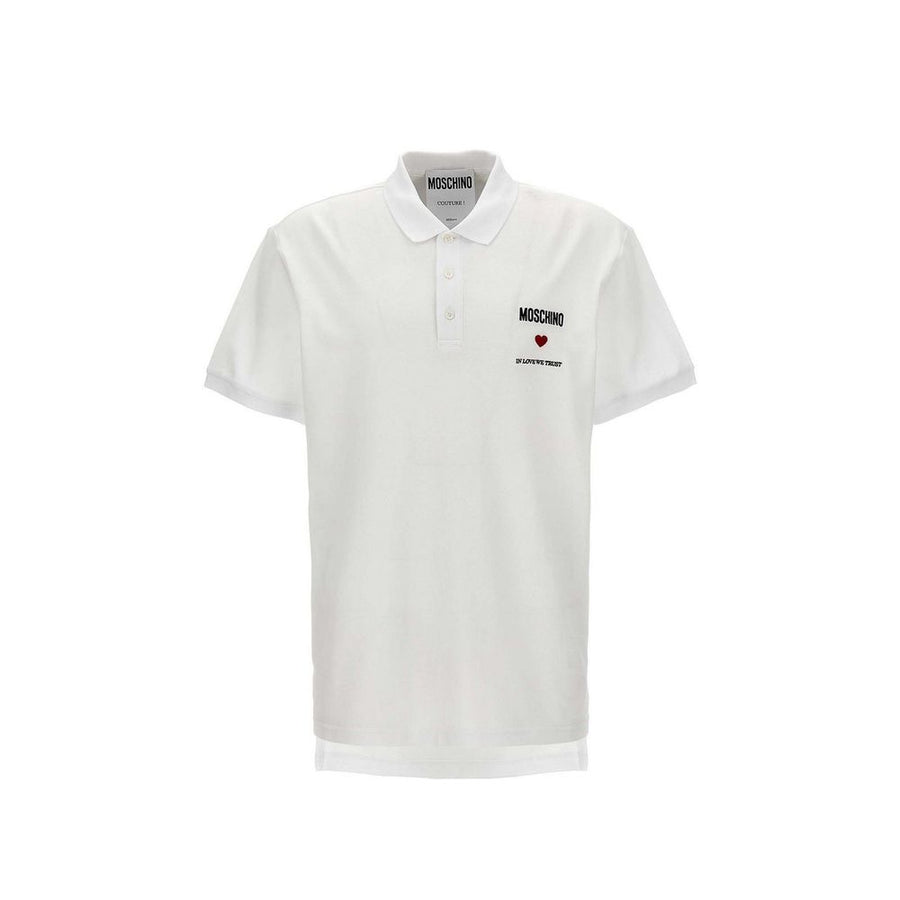Moschino Couture 100% Cotton polo in white