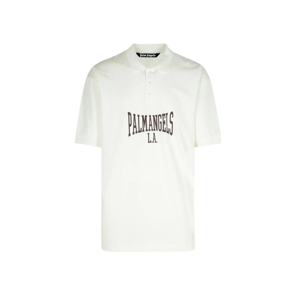 Palm Angels 100% Cotton polo shirt in white
