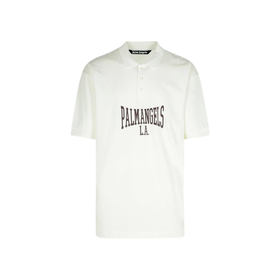 Palm Angels 100% Cotton polo shirt in white