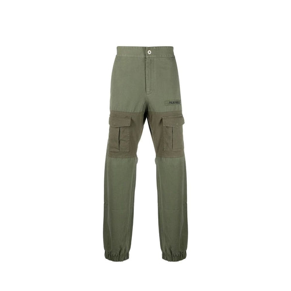 Palm Angels 100% cotton cargo pants in green