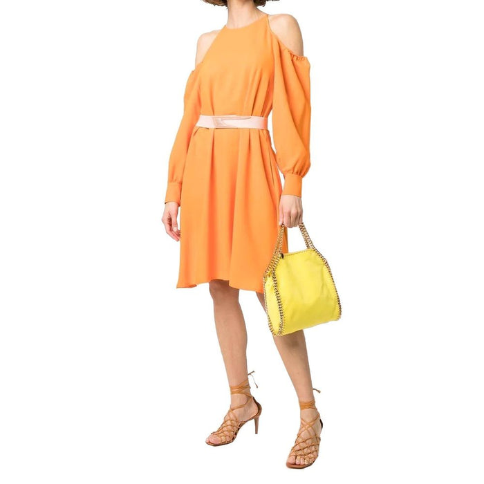 Stella McCartney 72% viscose dress in orange — view 2
