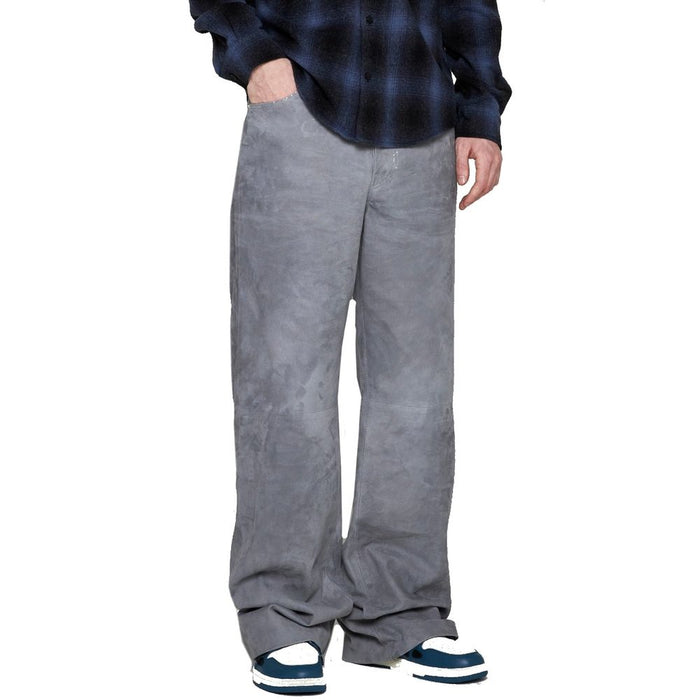 Amiri 100% Sheepskin; Lining: Viscose trousers in gray — view 2
