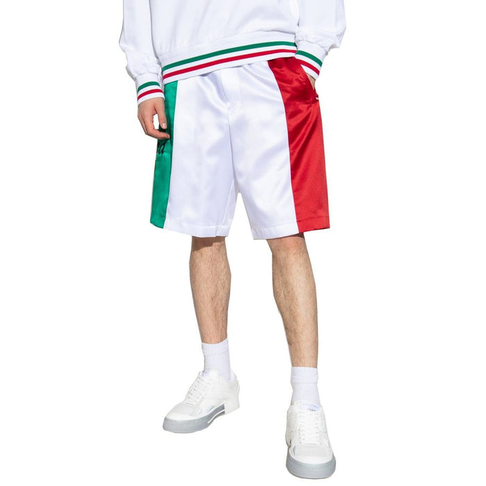 Dolce & Gabbana 100% polyester bermuda shorts in white — view 2