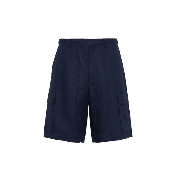 Prada 100% Linen bermuda shorts in navy