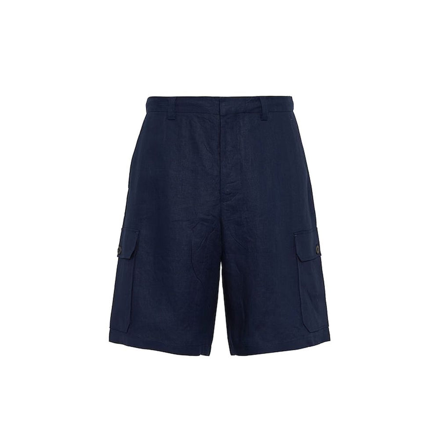 Prada 100% Linen bermuda shorts in navy