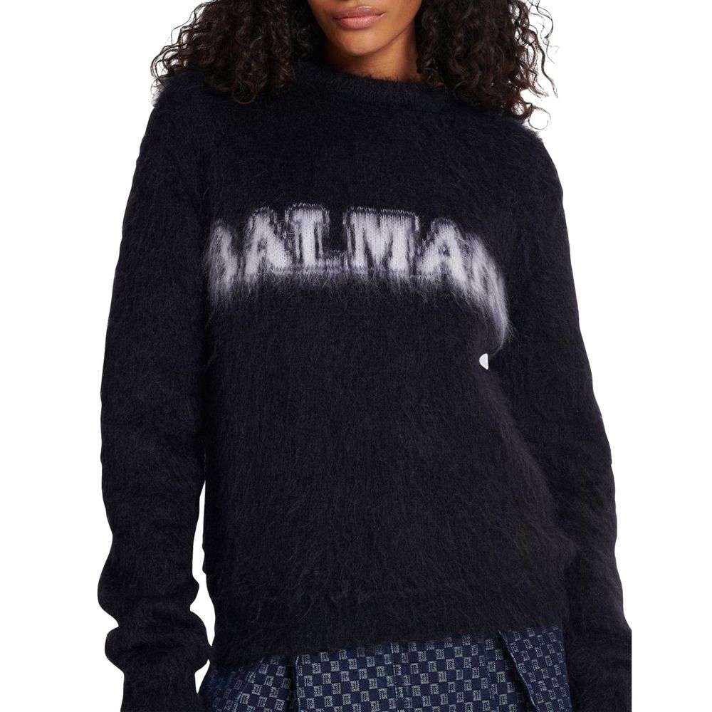 Balmain 60% Mohair sweatshirt in black — view 2