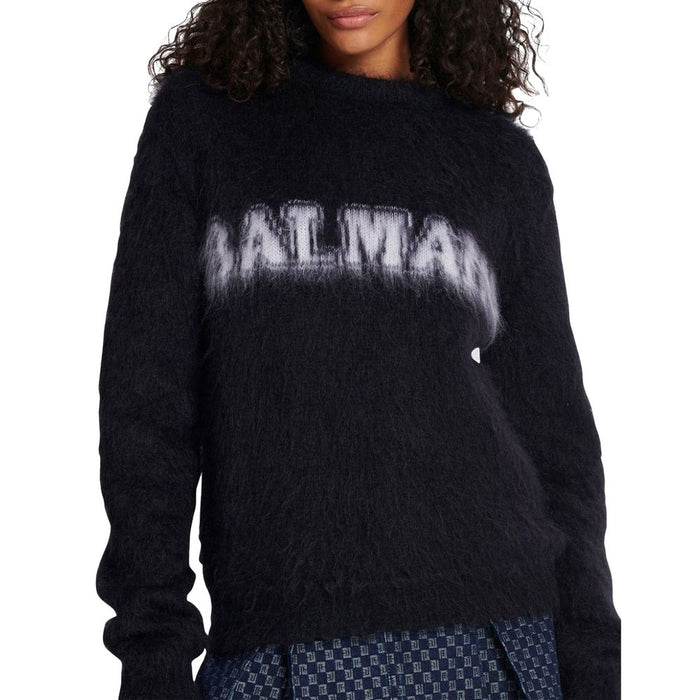 Balmain 60% Mohair sweatshirt in black — view 2