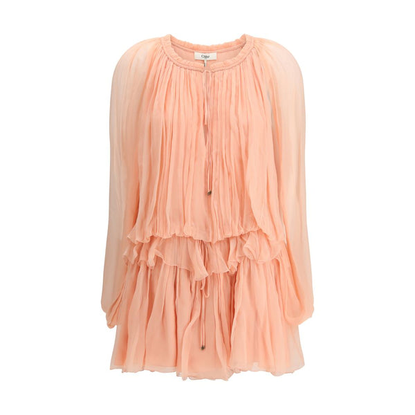 Chloé Outer 100% Silk; Inner 10% Silk 90% Acetate dress in pink